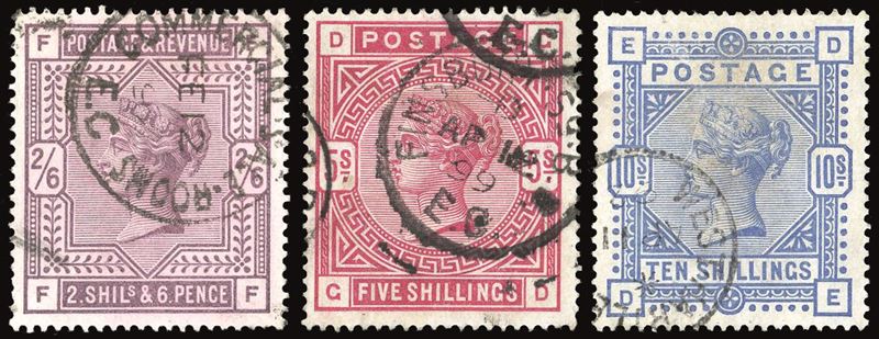 GRAN BRETAGNA 1883/84 - Regina Vittoria, alti valori, serie completa (86/88)  - Asta Filatelia - Cambi Casa d'Aste