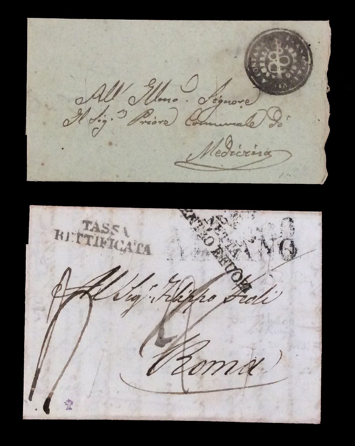 Lotti e Collezioni - Stato Pontificio Sanita' 1837/1867 - Bell'insieme di 15 Lettere Prefilatelic...