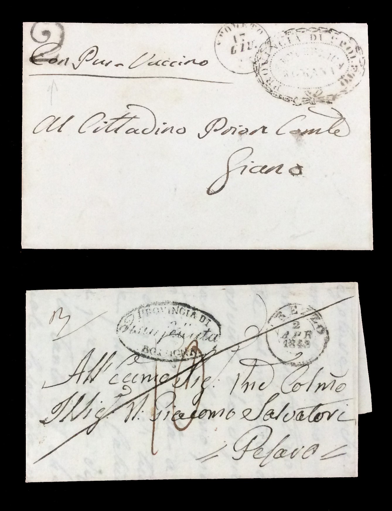 Lotti e Collezioni - Stato Pontificio Sanita' 1837/1867 - Bell'insieme di 15 Lettere Prefilatelic...