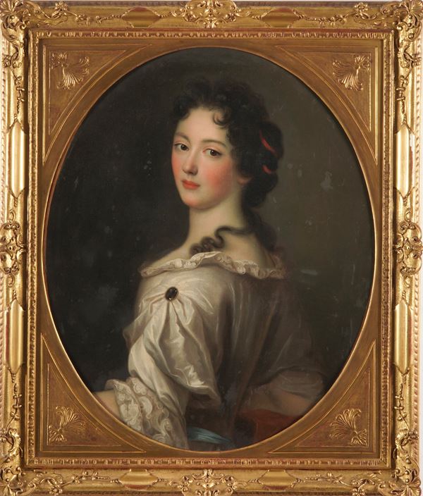 Scuola del XVIII secolo Ritratto di gentildonna di tre quarti