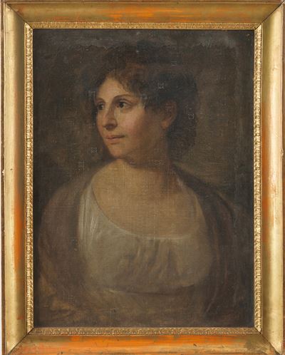 Scuola neoclassica del XIX secolo, Ritratto femminile, olio su tela