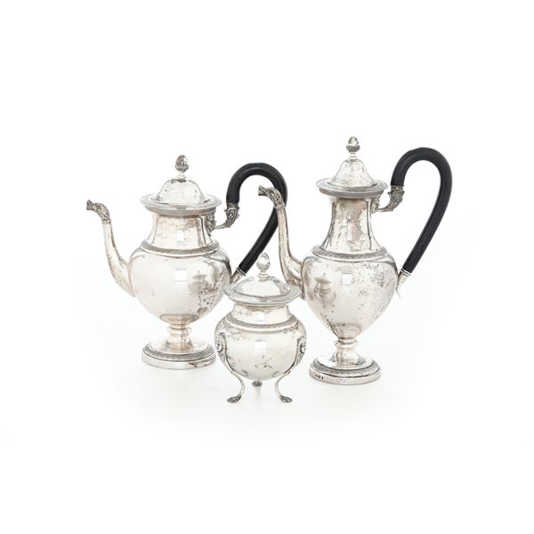 Servizio da tè e caffè. Argenteria toscana del XX secolo, argentiere Pampaloni, Firenze