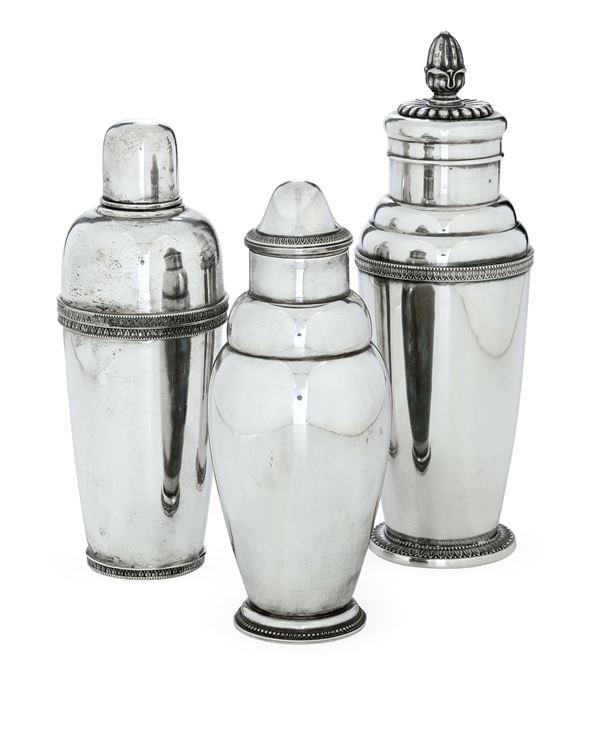 Tre shaker. Argenteria italiana del XX secolo, argentieri differenti