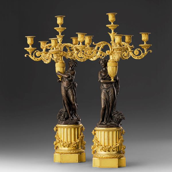 Coppia di candelabri. Francia, XIX secolo