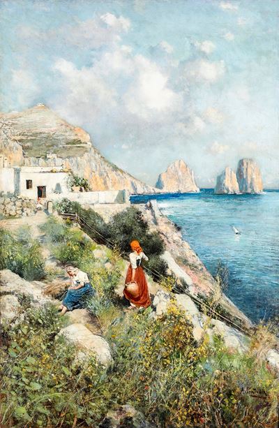 Capri, Monte Tiberio, olio su tela