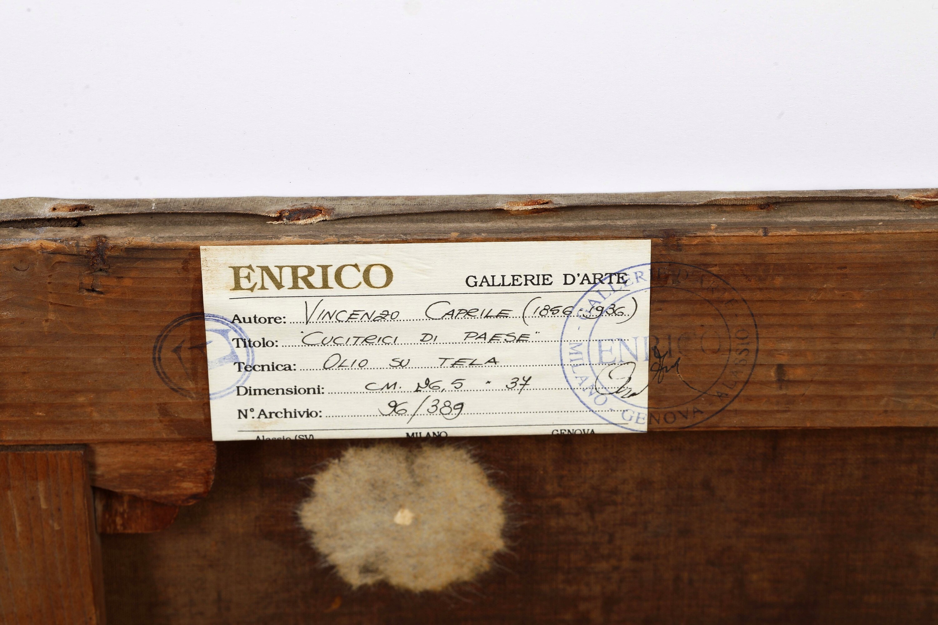 Vincenzo Caprile - Cucitrici di paese, olio su tela