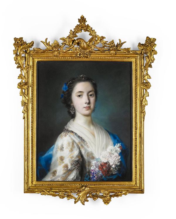 Rosalba Carriera - Ritratto di dama con fiori