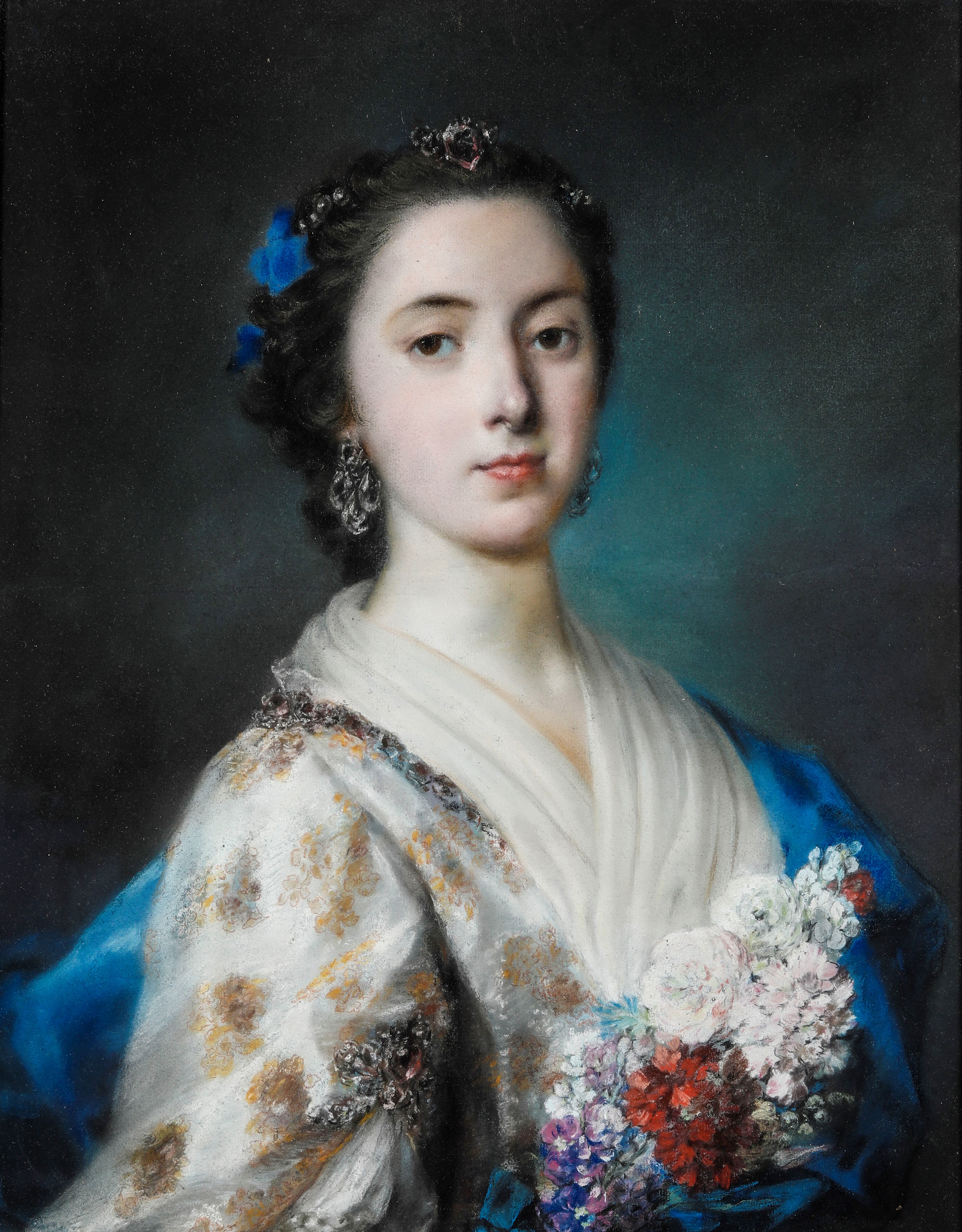 Ritratto di dama con fiori