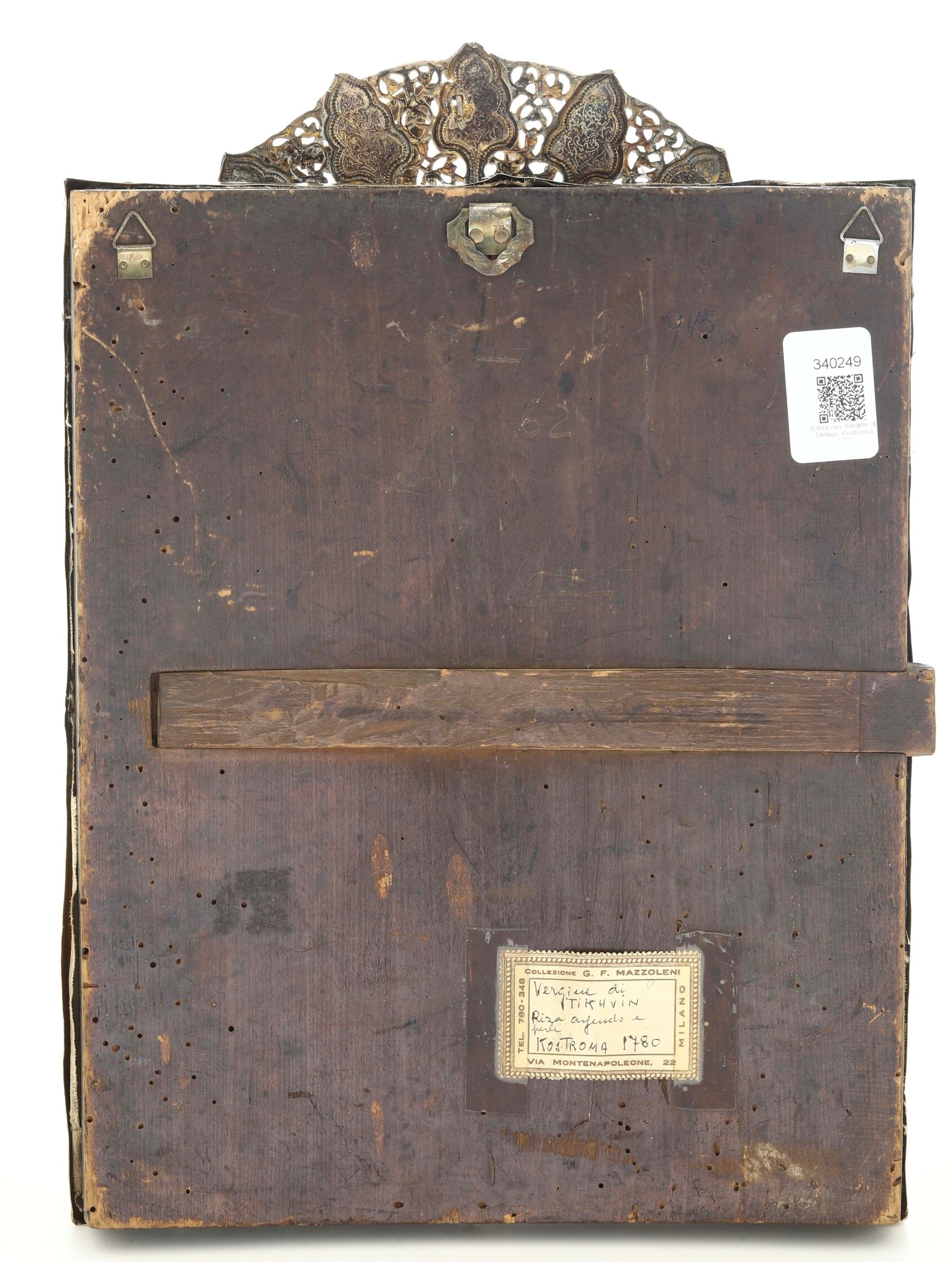 Kostroma, 1780. Marchi del saggiatore e dell'argentiere (non identificati) Deipara di Tikhvin