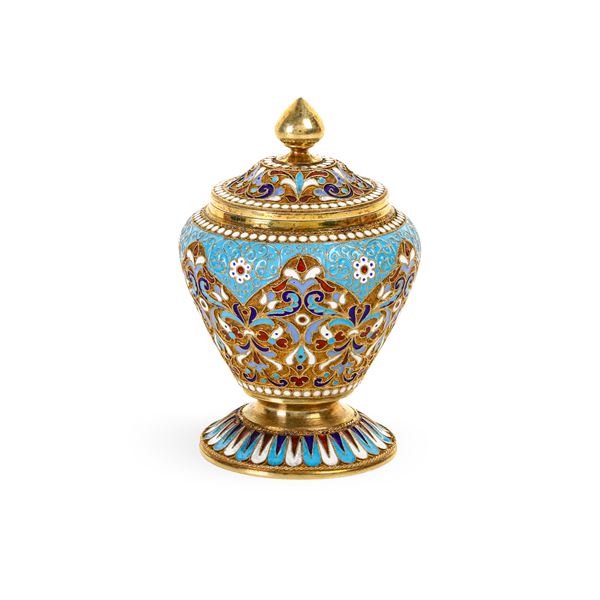 Vaso con coperchio. Mosca, 1896. Argentiere Nikolai Alekseyev