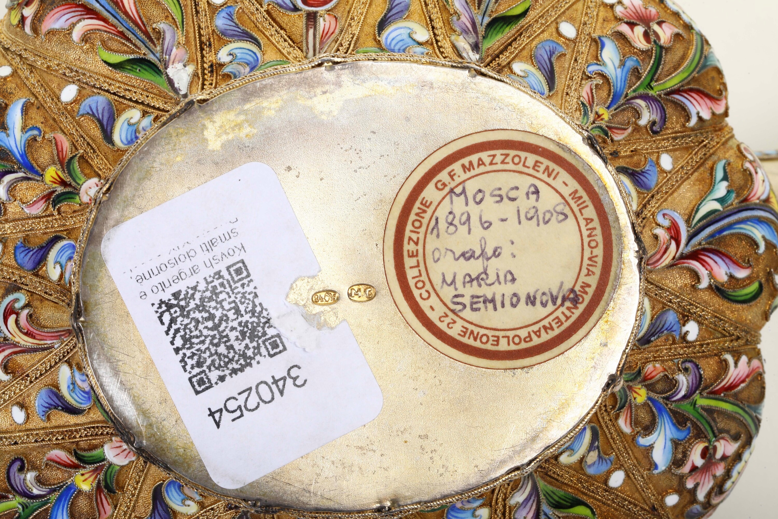 Kovsh. Mosca, 1898-1908. Marchio Dell'argentiere MC Entro Riserva Ovale (maria Semenova?). Etiche...