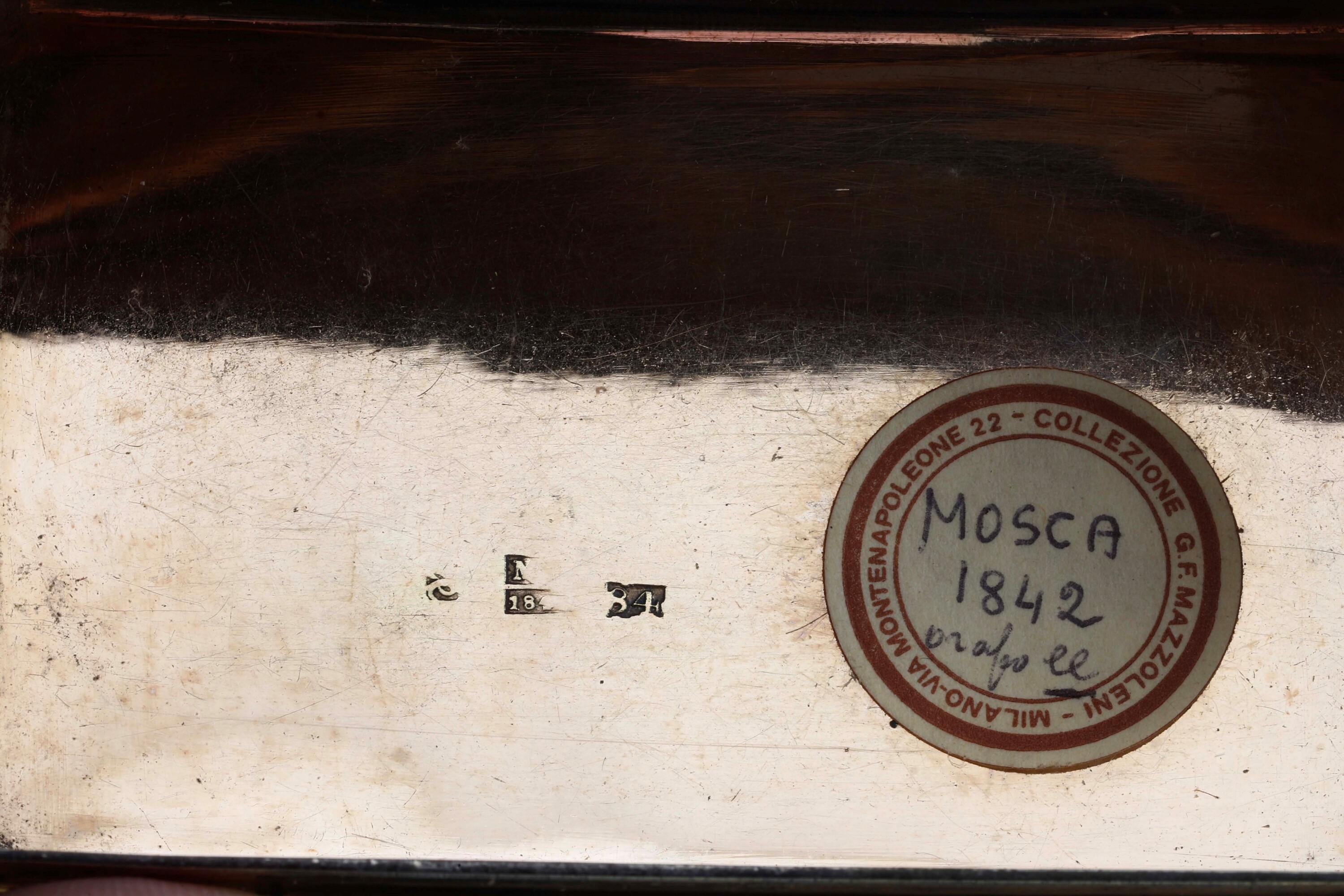 Tabacchiera. Mosca, 1842. Marchio Dell'argentiere Non Identificato.