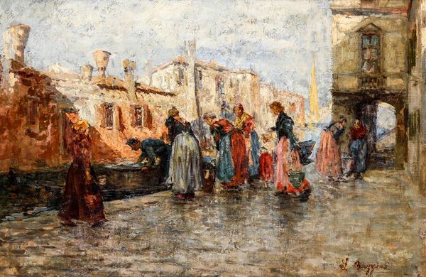 Figure in riva al fiume