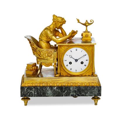 Pendola da tavolo “La Liseuse”, Francia, prima metà XIX secolo, dal modello di Jean André Reiche