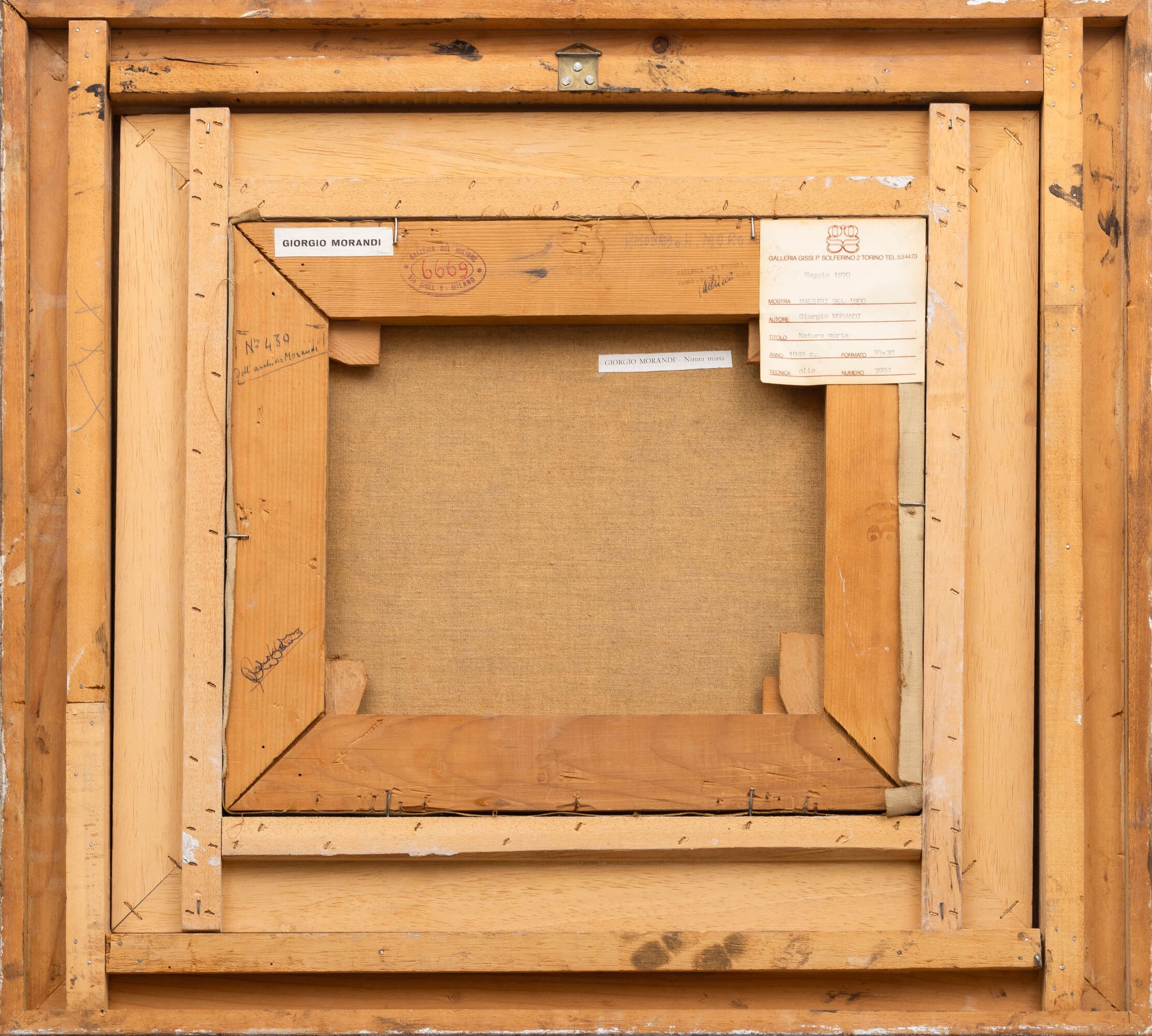 Giorgio Morandi - Natura morta, olio su tela