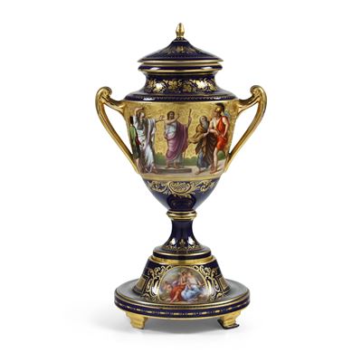 Pseudo scudo di Vienna (marca), Vaso da parata boemo, porcellana, XX secolo