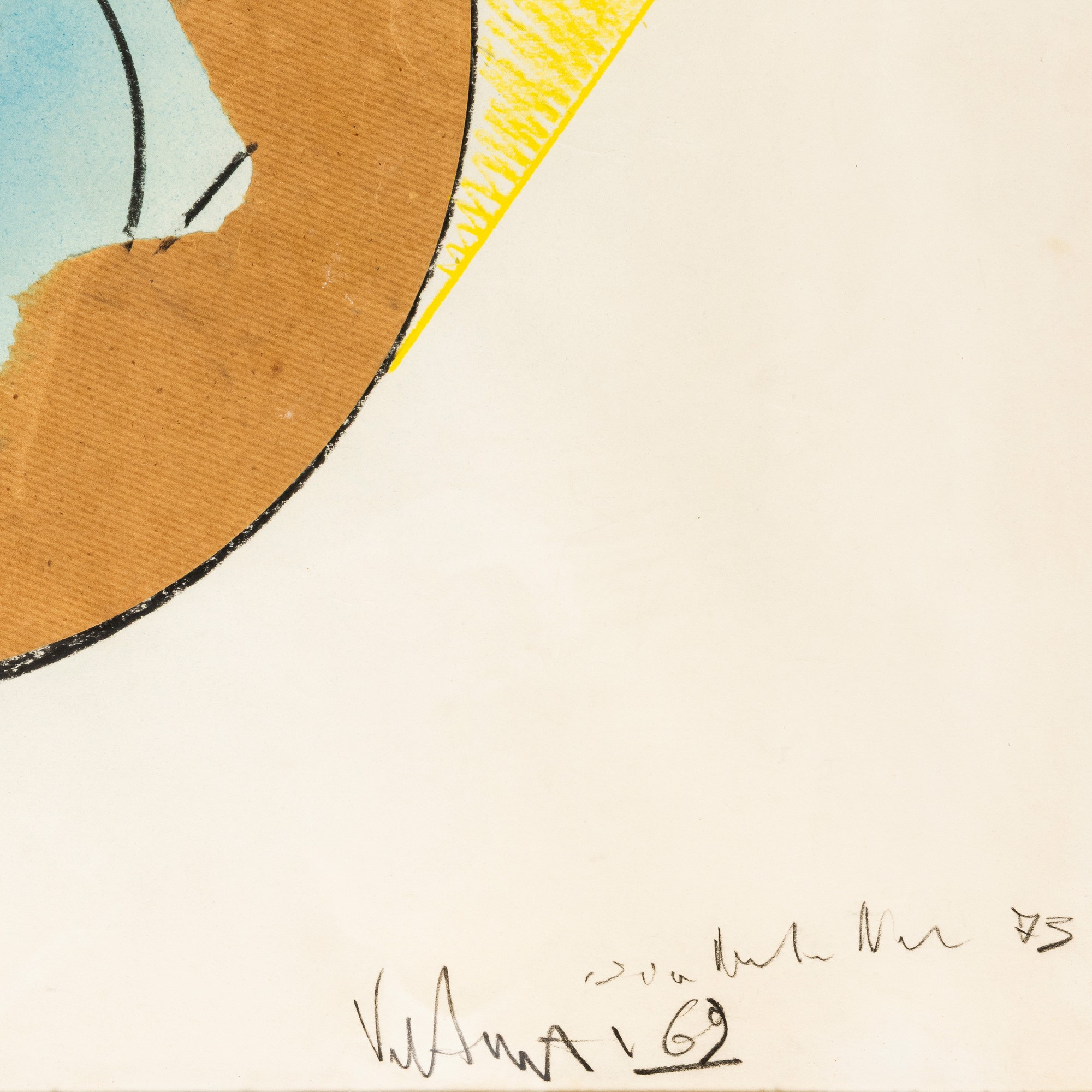 Nanni Valentini - Senza titolo, tecnica mista su carta, 1969