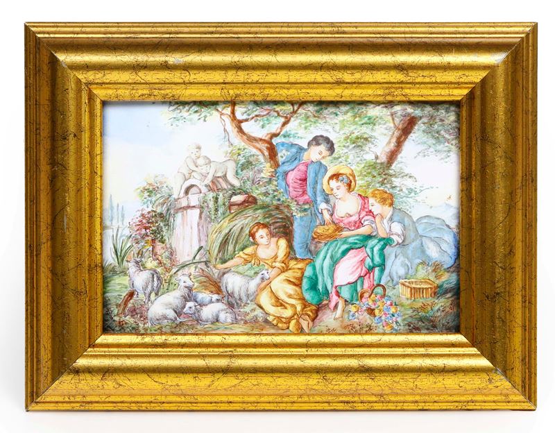 Placca su rame smaltato. Francia XVIII-XIX secolo  - Asta Antiquariato - Cambi Casa d'Aste