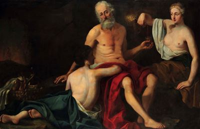 Lot e le figlie, olio su tela