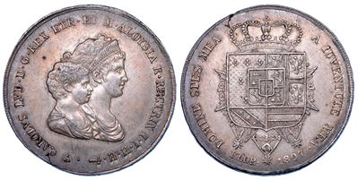Carlo Ludovico di Borbone, Medaglia commemorativa di Firenze, 1803-1807, Dena 1807