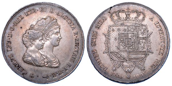 FIRENZE. CARLO LUDOVICO DI BORBONE, 1803-1807. Dena 1807.