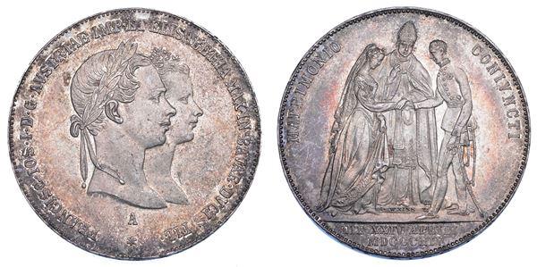 AUSTRIA. FRANZ JOSEPH, 1848-1916. Gulden 1854. Per il matrimonio con Elisabetta di Baviera.
