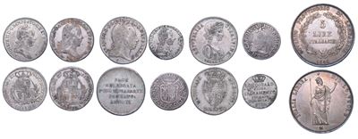 Monete in argento, Carlo VI d'Austria, Giuseppe II d'Austria, Leopoldo II d'Austria, Francesco II...