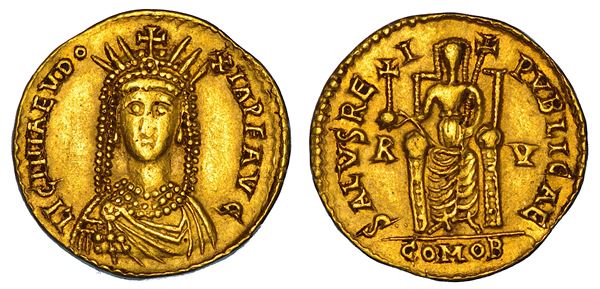 LICINIA EUDOSSIA (figlia di Teodosio II e moglie di Valentiniano III), 439-455. Solido, dopo il 6 agosto 439. Ravenna.
