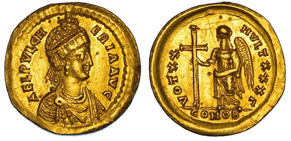 ELIA PULCHERIA (figlia di Arcadio e moglie di Marciano), 414-453. Solido, 420-422. Costantinopoli.