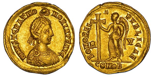 GIUSTA GRATA ONORIA (figlia di Costanzo III), 430-455. Solido. Ravenna.