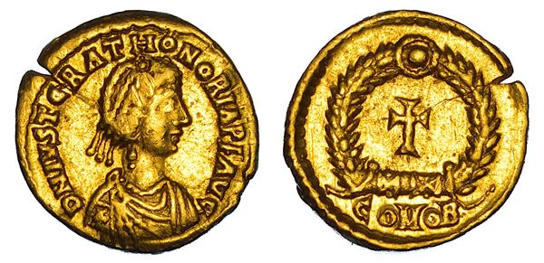 GIUSTA GRATA ONORIA (figlia di Costanzo III), 430-455. Tremisse, 430-449. Ravenna o Roma.