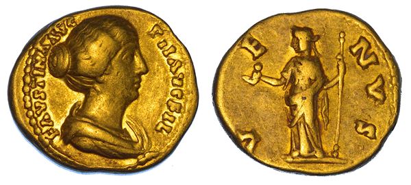 FAUSTINA II (Moglie di Marco Aurelio), 147-176. Aureo, 145-161. Roma.