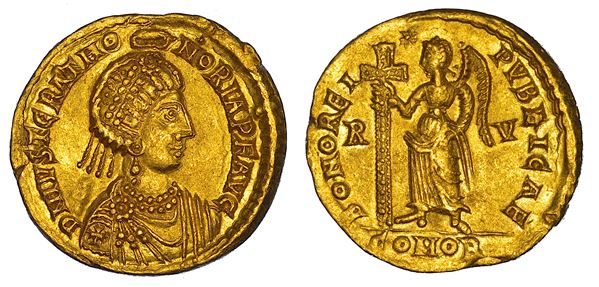 GIUSTA GRATA ONORIA (figlia di Costanzo III), 430-455. Solido. Ravenna.