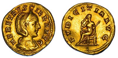 ERENNIA ETRUSCILLA, Aureo con Busto diademato e drappeggiato, Roma, 249-251 d.C.