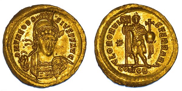 TEODOSIO II, 402-450. Solido, 424-425. Costantinopoli.