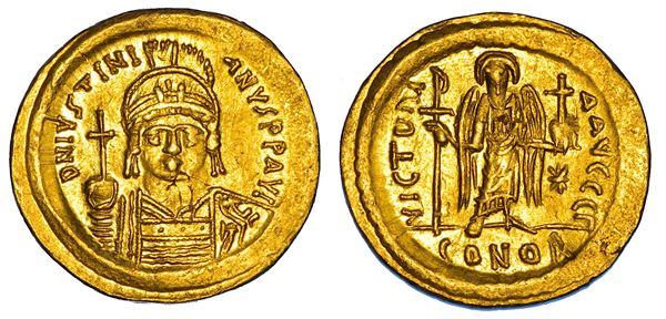 GIUSTINIANO I, 527-565. Solido, 545-565.