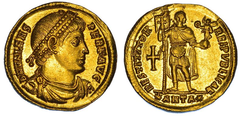 VALENTE, 364-378. Solido, 364-378. Antiochia.  - Auction Numismatics - Cambi Casa d'Aste