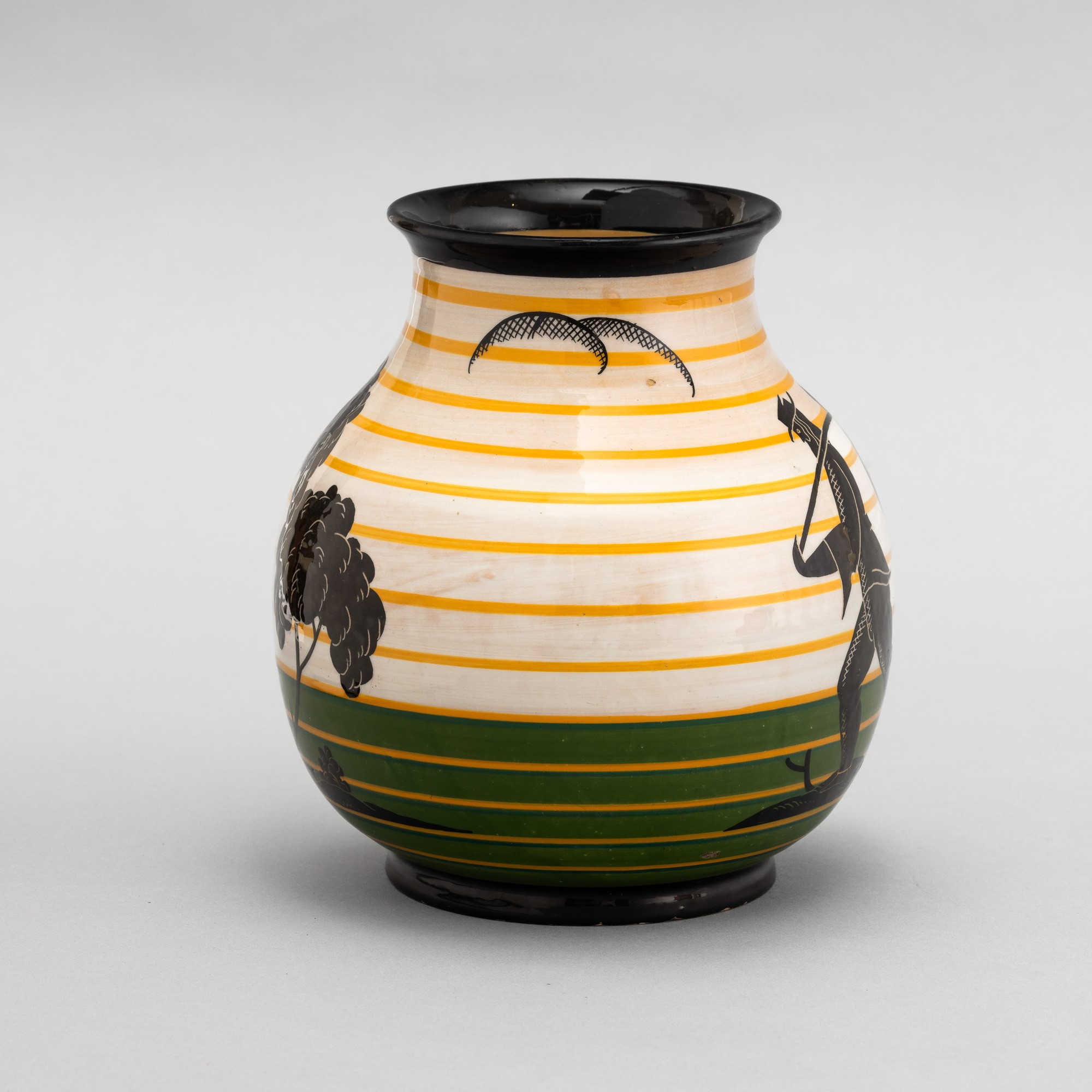 R. Bini e Fratelli Carmignani, Vaso sferico in terracotta maiolicata, 1935 ca