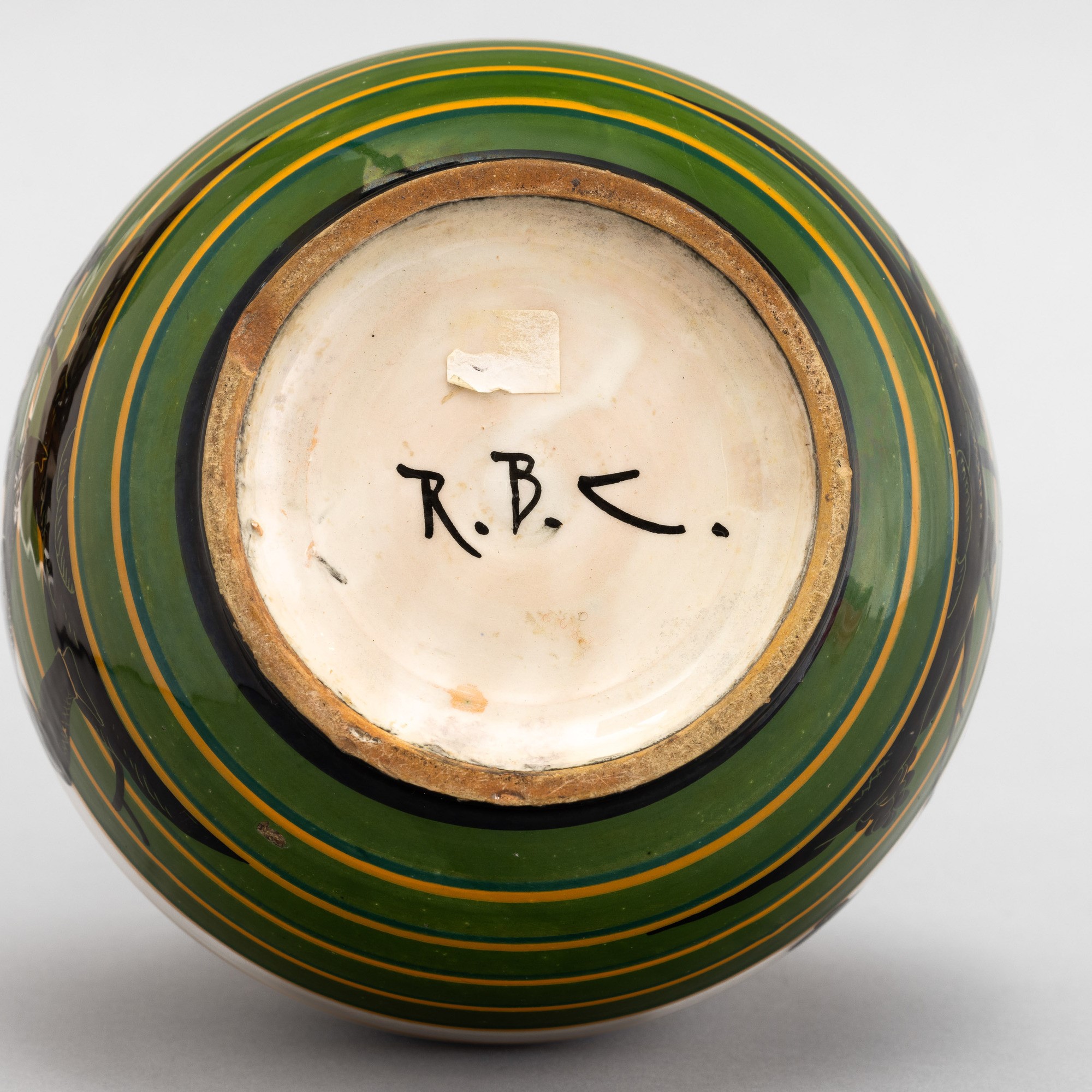 R. Bini e Fratelli Carmignani, Vaso sferico in terracotta maiolicata, 1935 ca