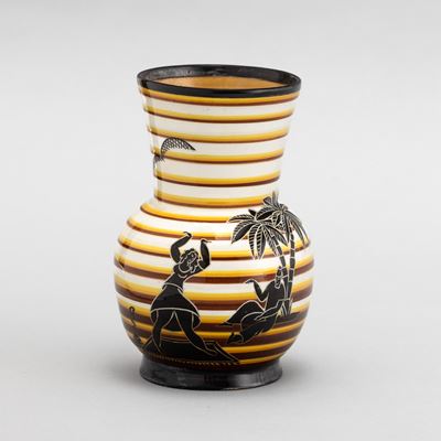 R. Bini & Fratelli Carmignani, Vaso a balaustro in terracotta maiolicata, San Giovanni alla Vena,...