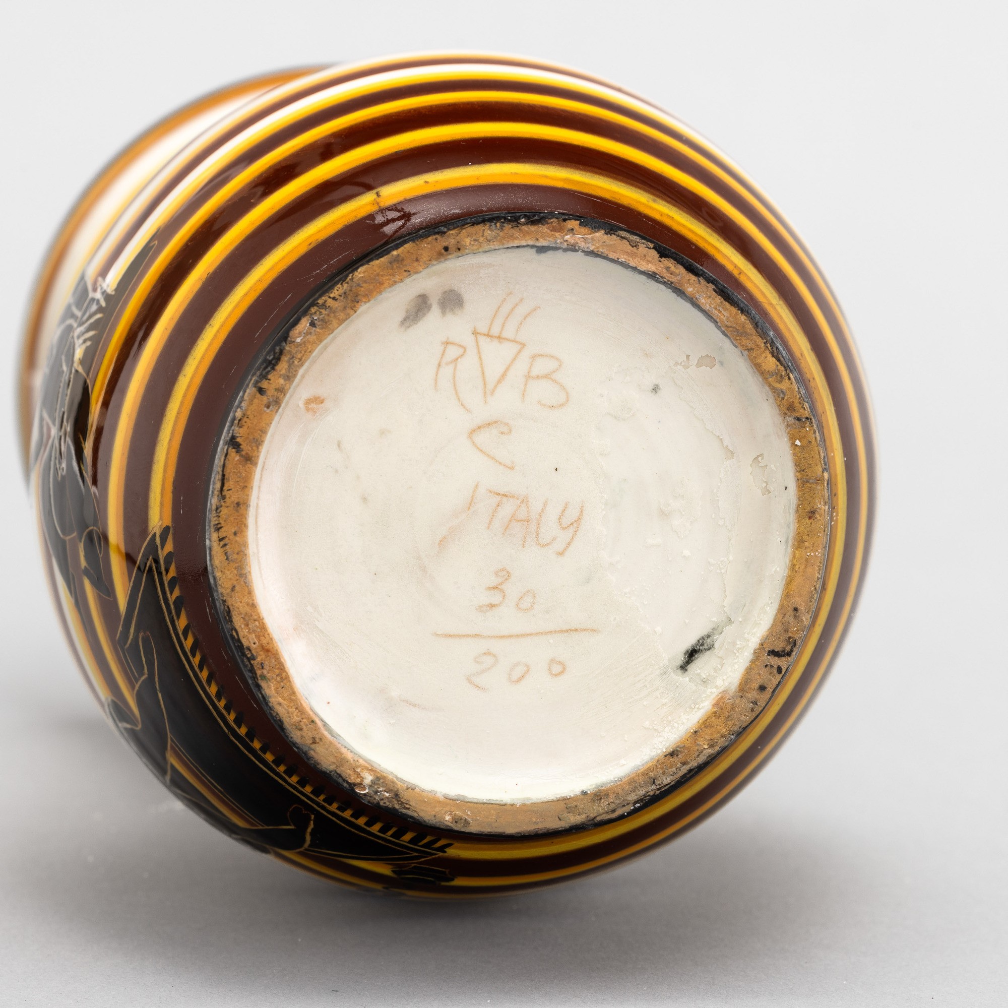 R. Bini & Fratelli Carmignani, Vaso a balaustro in terracotta maiolicata, San Giovanni alla Vena,...