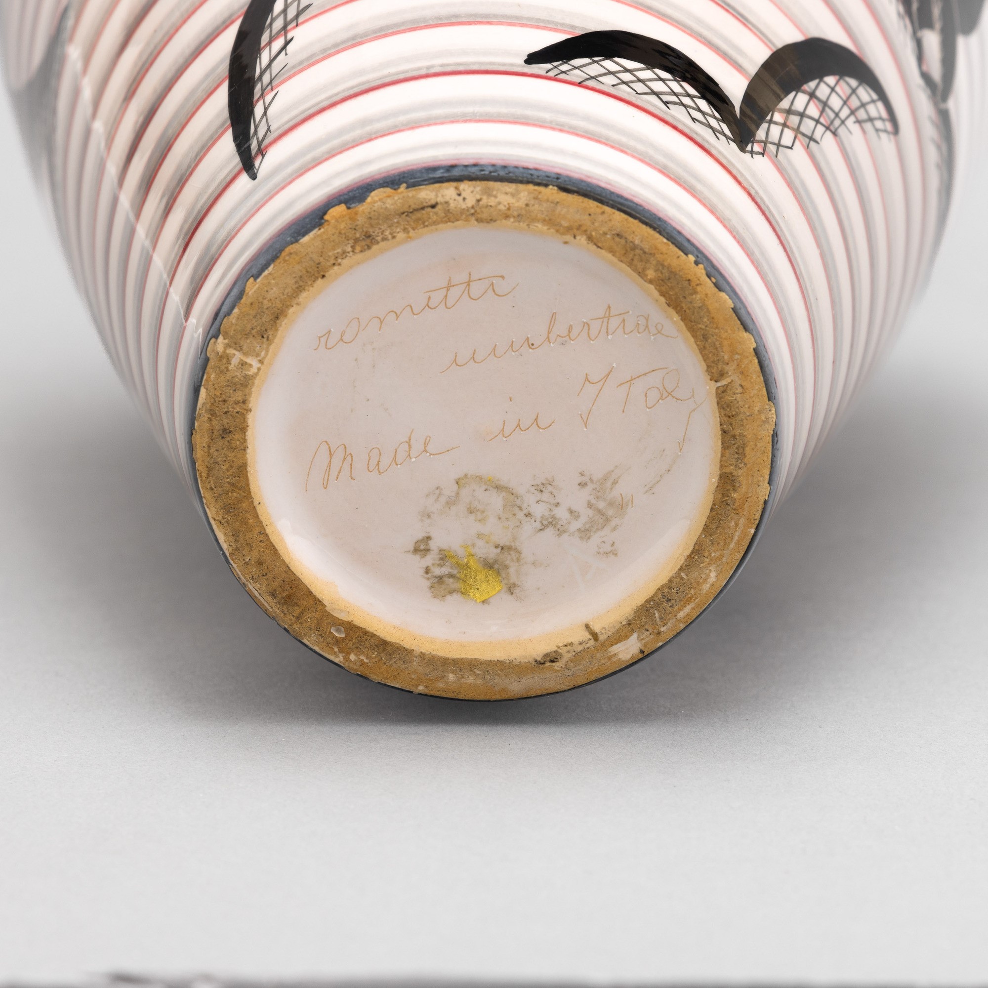 Rometti, Vaso a balaustro in terracotta maiolicata, Umbertide circa 1930