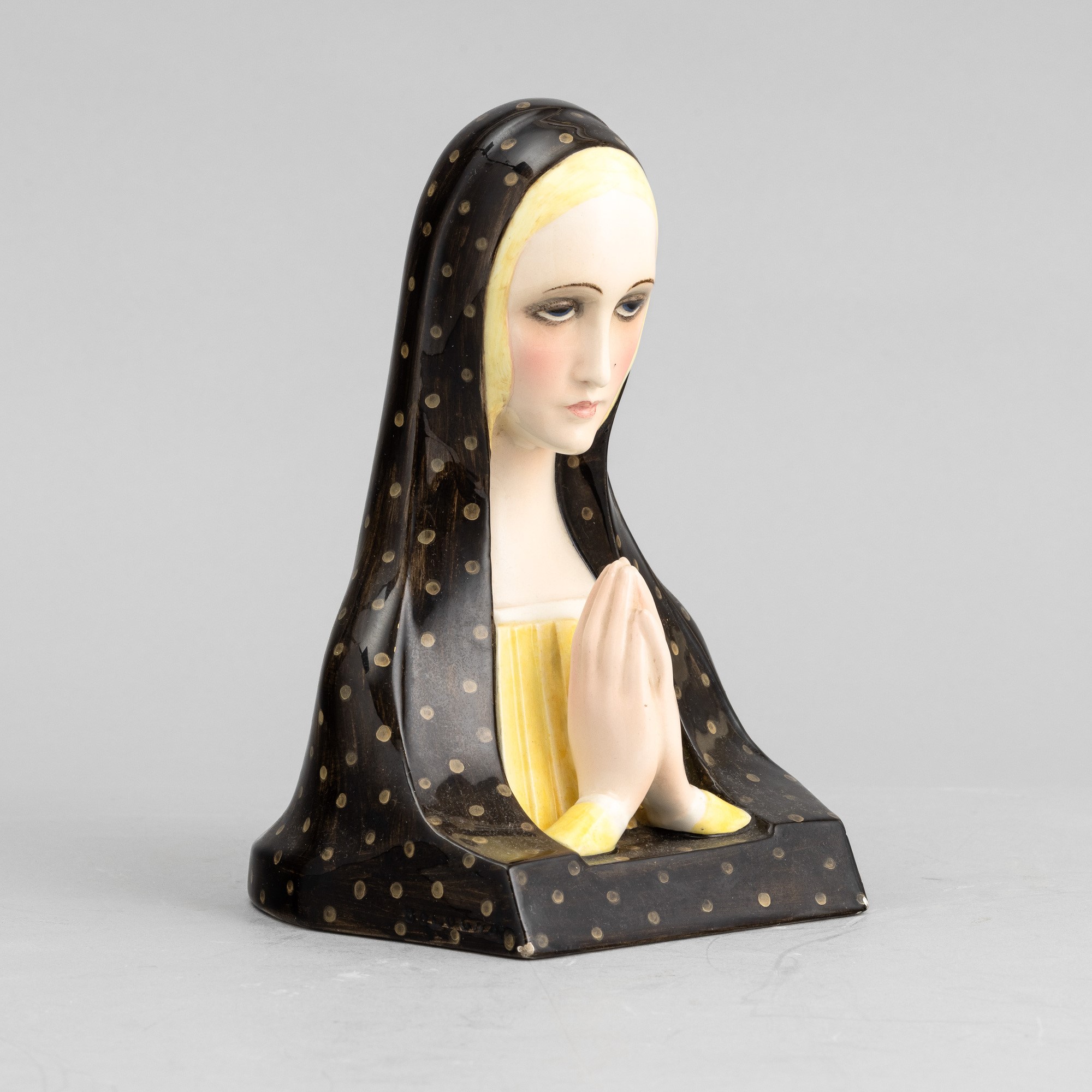 Paola Bologna - Madonna in preghiera (busto) Lenci, terraglia a colaggio con decoro policromo