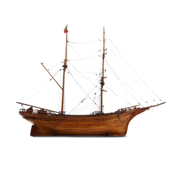 Modello in legno del brigantino Lady Washington, Italia XX secolo