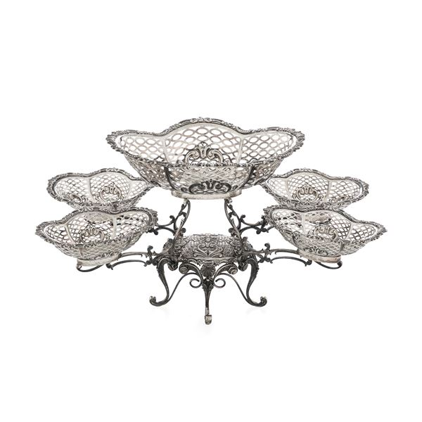 Epergne. Argenteria artistica milanese del XX secolo. Argentiere Messulam