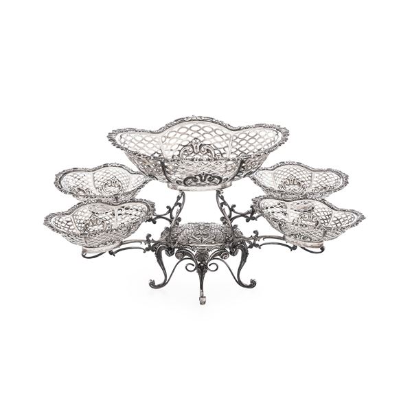 Epergne. Argenteria artistica milanese del XX secolo. Argentiere Messulam