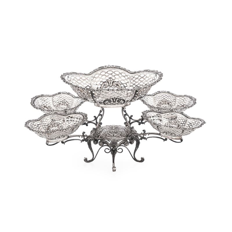 Epergne. Argenteria artistica milanese del XX secolo. Argentiere Messulam