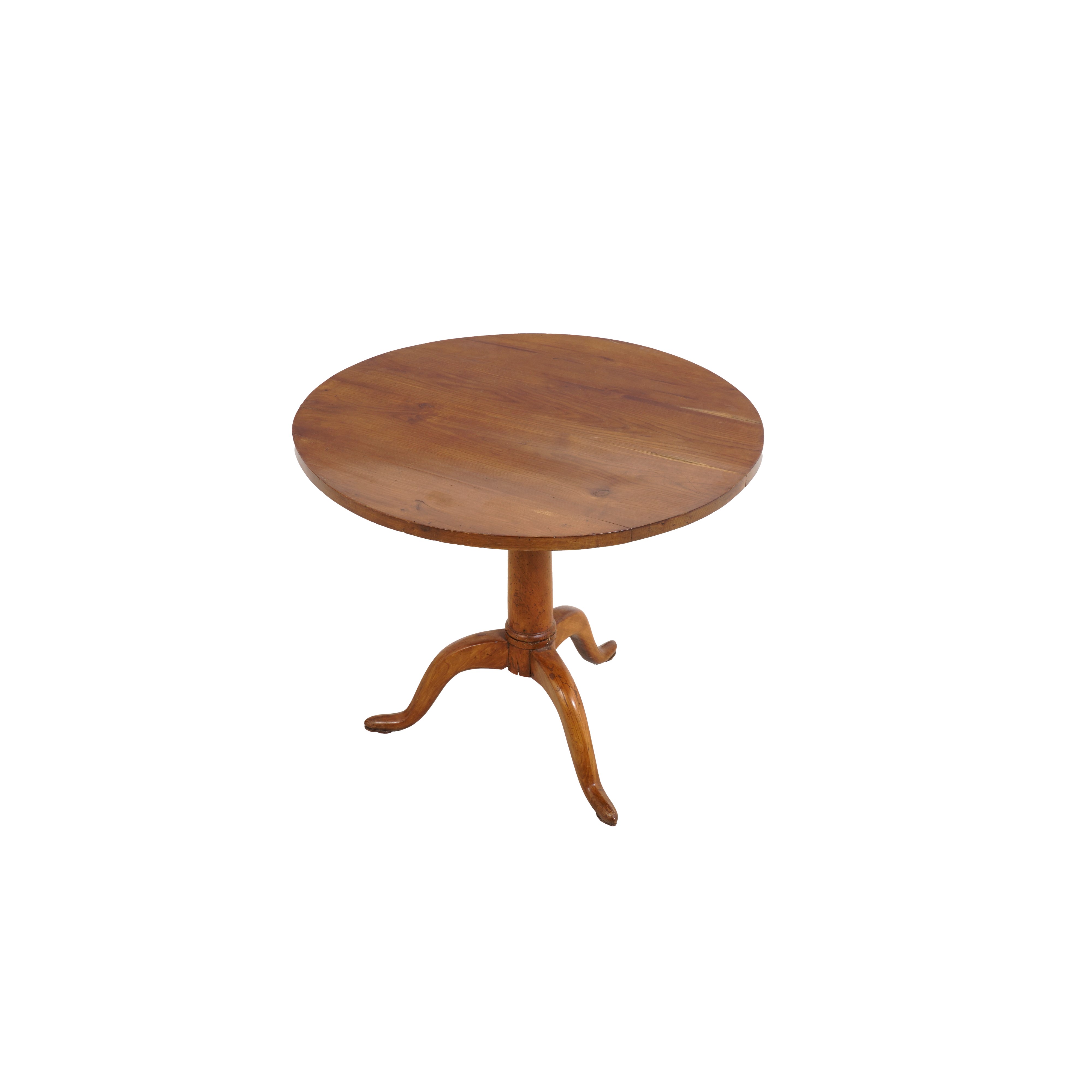 Tavolino tondo tripode, XIX-XX secolo, cm 90X90X76