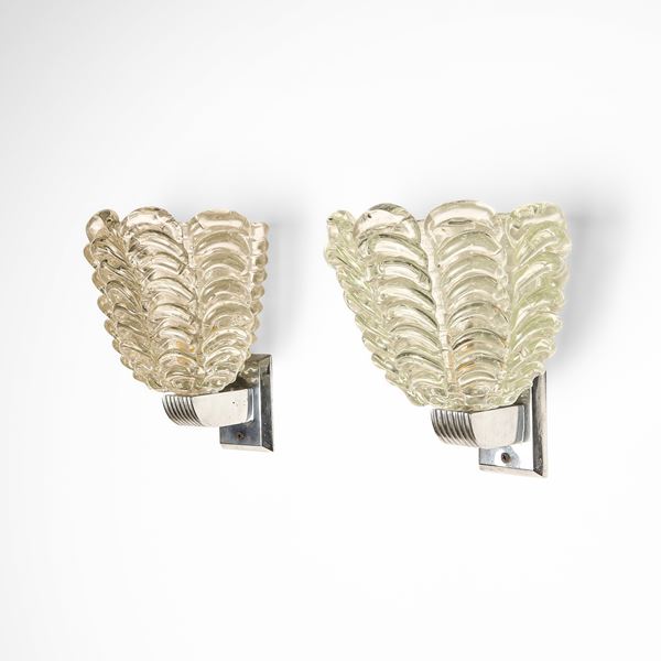 Seguso - Due lampade a parete.