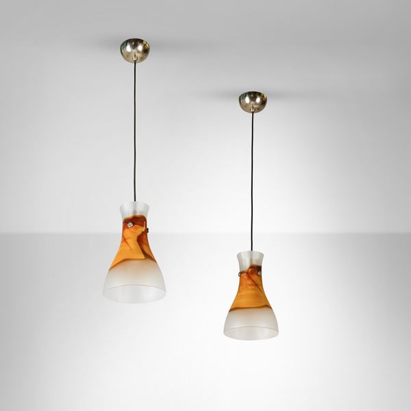 Due lampade a sospensione mod. 802.1.